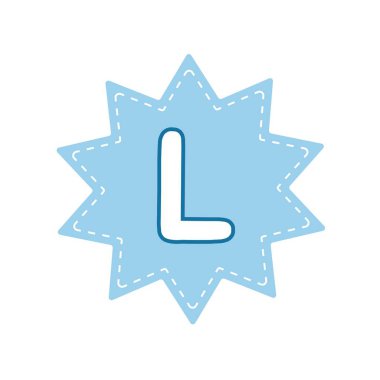 Büyük harf L için kişiselleştirilmiş canlı rozet.