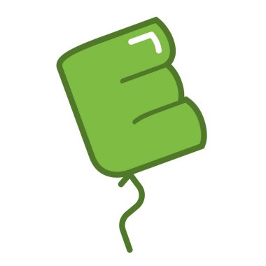 Zarif renkli E harfi balonu..