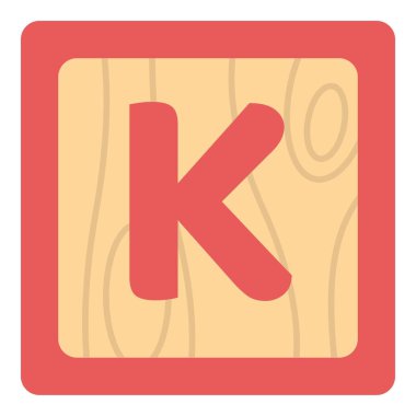 Renkli tahta bloklu K harfi öğreniliyor.