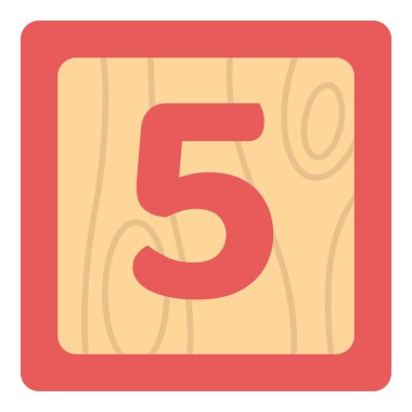 Öğrenmek için 5 numaralı tahta küp.