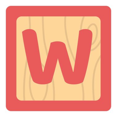 Tahta küpün renkli büyük harfi W.