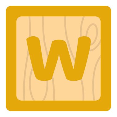 Küçük harf w bir küp üzerinde gösterilir.