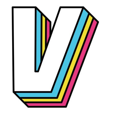 Moda retro temasında büyük harf V.