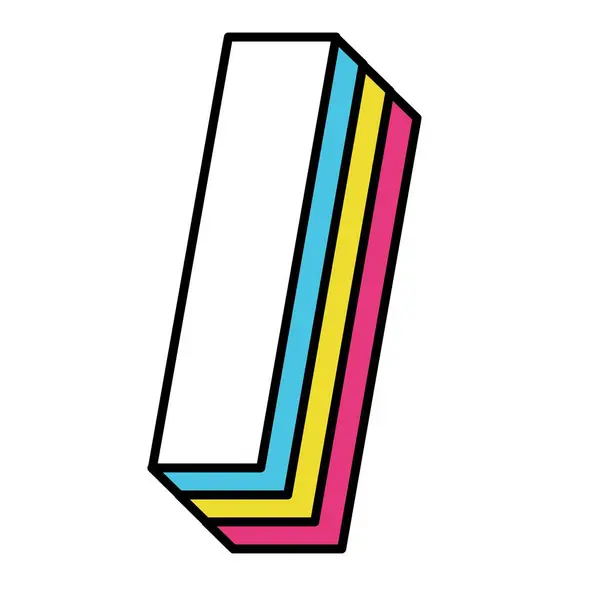专为大写字母I设计的复古彩虹风格 — 图库矢量图片