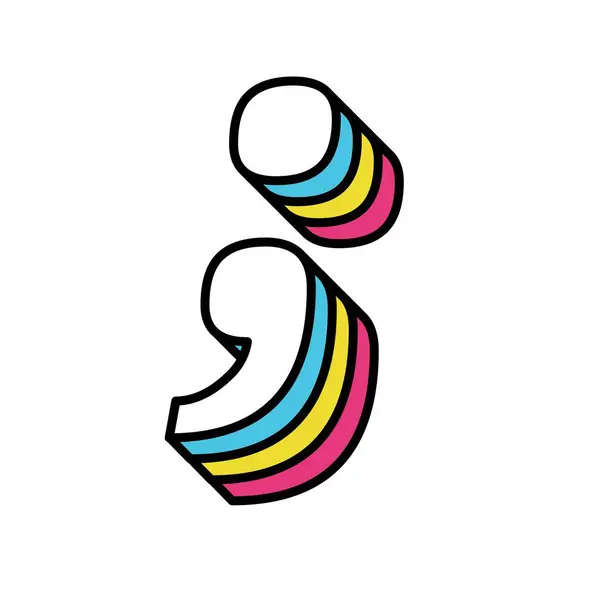 Semicolon Symbol Highlighted Rainbow Pattern — Stock Vector