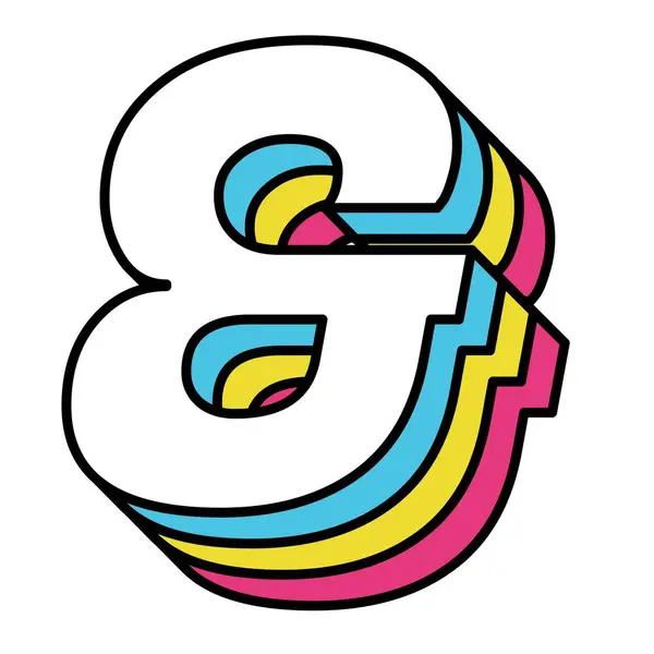 Ampersand Multicolorido Símbolo Com Sensação Retro Vetores De Stock Royalty-Free