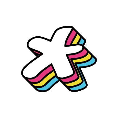 Klasik gökkuşağı tarzlı Asterisk sembolü.