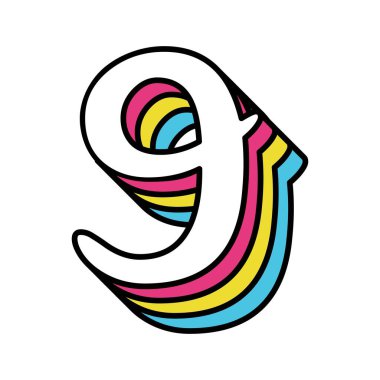 Nostaljik gökkuşağı dokuz eski tarz.