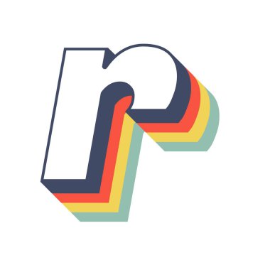 Küçük r antik gökkuşağı renklerinde parlıyor.