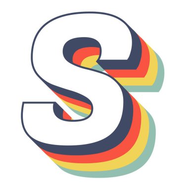 Klasik gökkuşağı tasarımlı çok renkli büyük S.