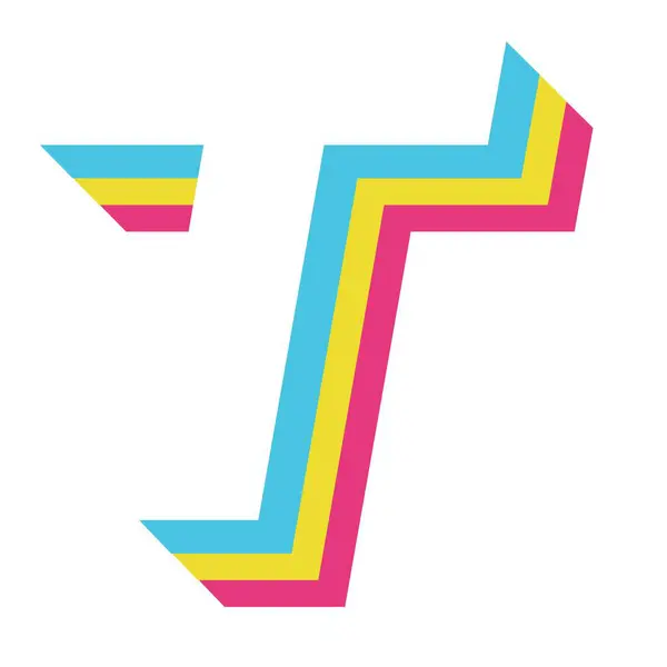 大写字母T用各种颜色装饰 图库插图