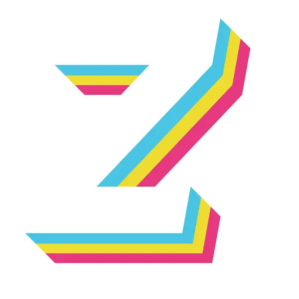 彩虹阴影下的定制字母表Z 矢量图形