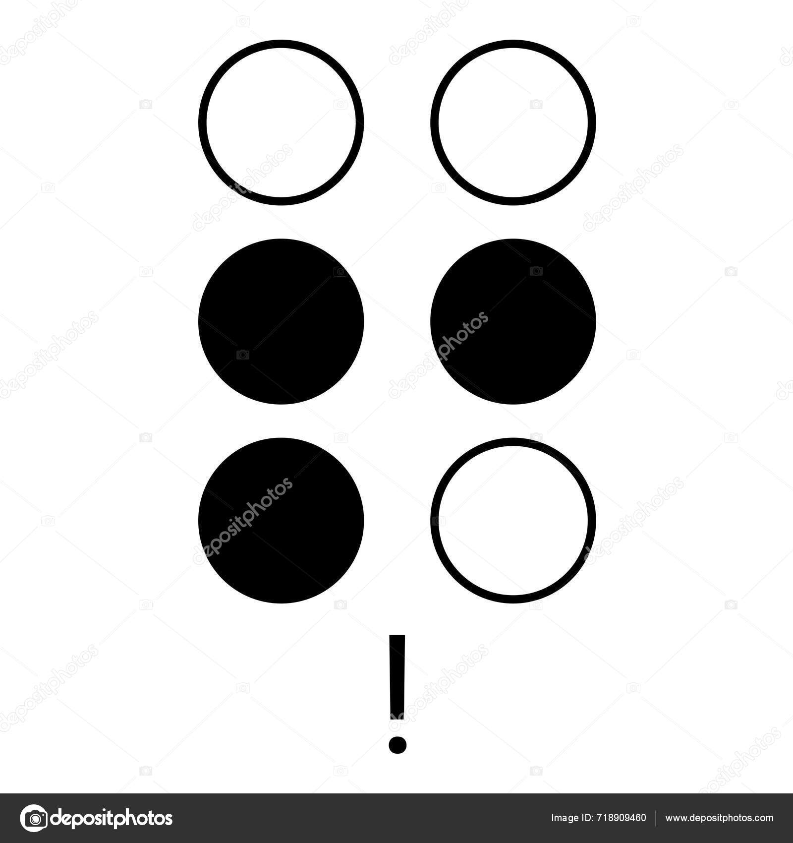 Braille Represents Exclamation Mark Symbol Stock Vector by