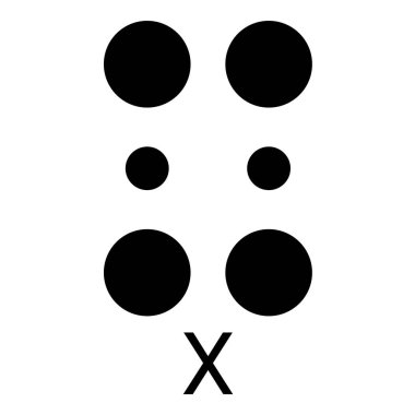 X harfini temsil eden yükseltilmiş noktalar.