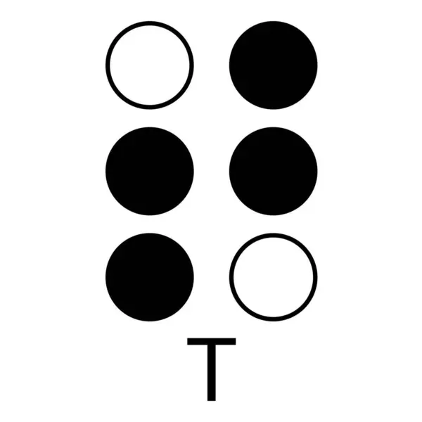 Brailleライティングシステムを使用して描かれた手紙T ロイヤリティフリーストックベクター