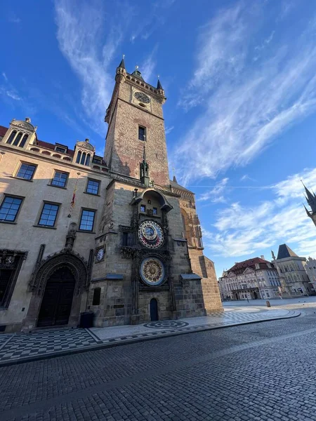 Πράγα Τσεχία Αστρονομικό Ρολόι Στην Παλιά Πόλη Της Πράγας Φωτογραφία Αρχείου