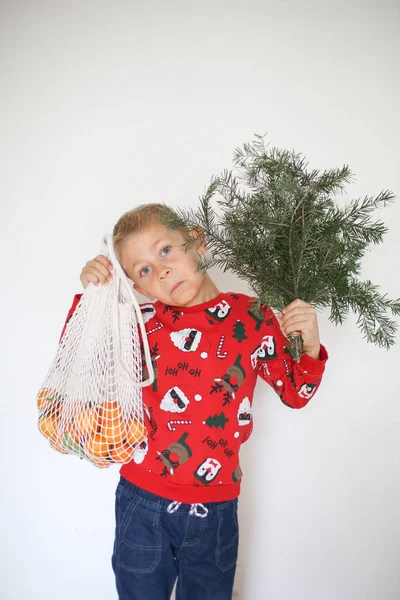 Funny Kid Christmas Eve Xmas Holiday Concept — Stock Photo, Image