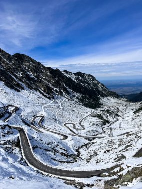 Transilvanya 'daki Transfagarasan dağ yolu Romanya
