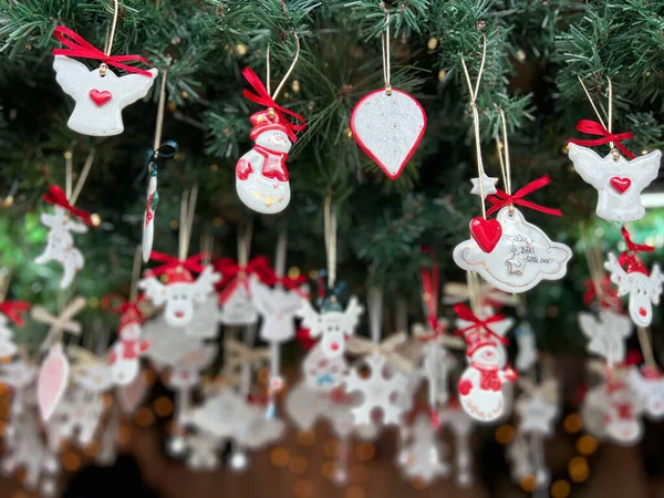 Színes Közeli Részletek Karácsonyi Vásár Gyönyörű Játékok Évre Jogdíjmentes Stock Fotók