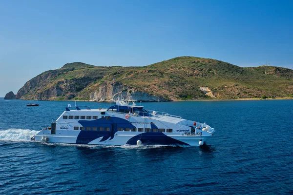 Milos Grecia Maggio 2019 Traghetto Alta Velocità Superjet Seajets Una — Foto Stock