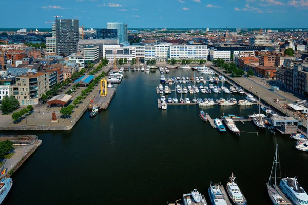 Яхты Старейшем Портовом Районе Антверпена Названием Eilandje Используется Пристань Яхт — стоковое фото