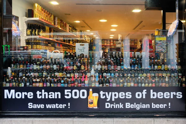 Brugge België Mei 2018 Bieretalage België België Staat Bekend Bierproductie — Stockfoto