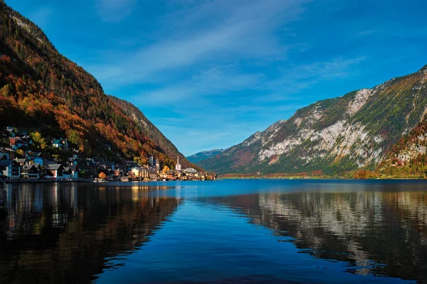 Rakouská Turistická Destinace Hallstatt Obec Hallstatter See Jezero Rakouských Alpách — Stock fotografie