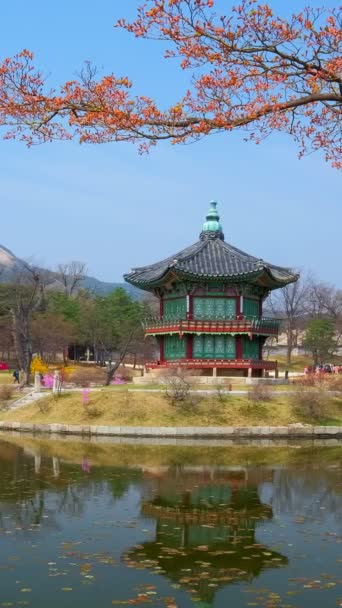 Hyangwonjeongpaviljongen Gyeongbokgung Palace Seoul — Stockvideo