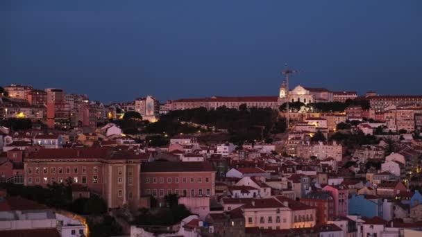 Blick Auf Lissabon Vom Miradouro Sao Pedro Alcantara Aussichtspunkt Auf — Stockvideo