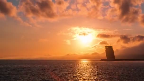 Torre Vts Lisboa Időeltolódása Vts Hajóforgalmi Torony Lisszabon Tengeri Közlekedésének — Stock videók
