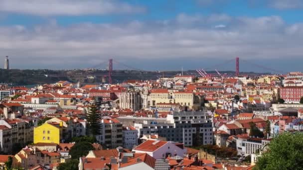 Time Lapse Lisboa Famosa Vista Desde Miradouro Dos Barros Mirador — Vídeo de stock