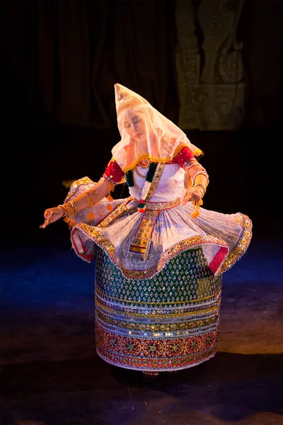 2010年12月12日 印度古典舞蹈Manpuri Preconformity Chennai India 曼尼普尔是印度主要的古典舞蹈形式之一 起源于曼尼普尔邦 — 图库照片