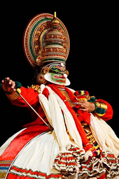 Chennai India Eylül 2009 Hindistan Geleneksel Dans Draması Kathakali Preformansı — Stok fotoğraf