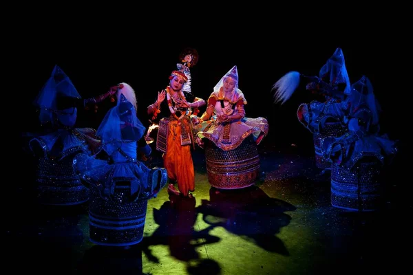 2009年12月12日 2010年12月12日在印度钦奈举行的印度古典舞蹈 曼尼普利 预选赛 女主角是克里希纳 — 图库照片
