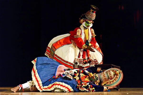Chennai India Eylül 2009 Hindistan Geleneksel Dans Draması Kathakali Preformansı — Stok fotoğraf