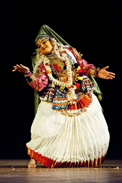 Chennai India Září 2009 Indické Tradiční Taneční Drama Kathakali Předformance — Stock fotografie