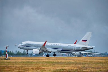 MINSK, BELARUS - 15 Haziran 2018: Aeroflot - Rus Havayolları Airlines Airbus A320-200 sefer sayılı uçak Minsk havaalanına indi