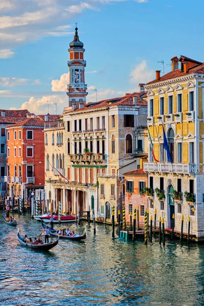 Venice Italy June 2018 Grand Canal Boats Gondolas Sunset Venice — Stock Photo, Image