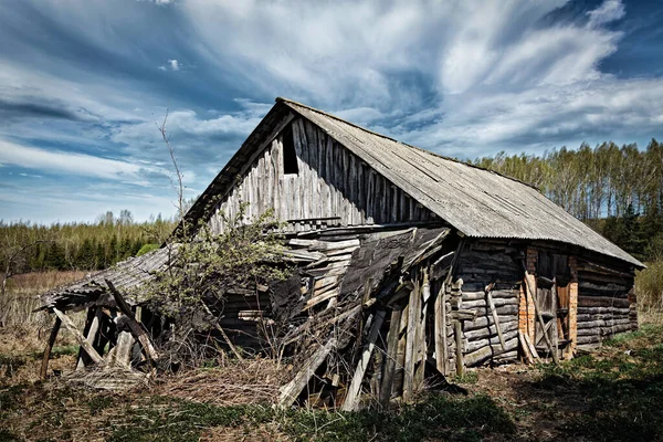 Old Ruined Abandoned Rural House Countryside — Stock Photo, Image