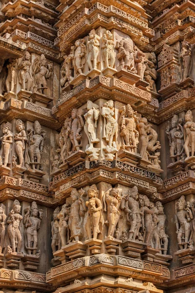 Famosas Esculturas Esculpidas Pedra Templo Vishvanath Khajuraho Índia Património Mundial — Fotografia de Stock