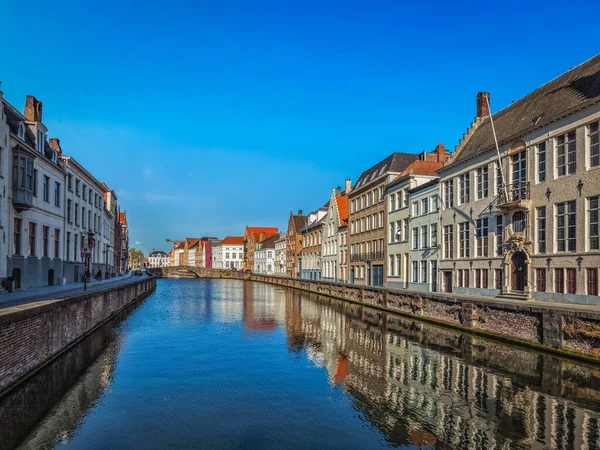 Canal Old Houses Bruges Brugge Belgio — Foto Stock