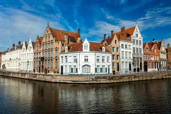 運河と古い家 Brugge Brugge ベルギー — ストック写真