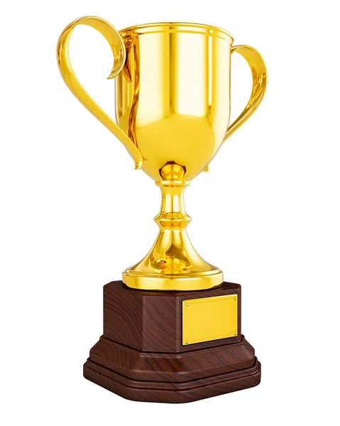 Rendering Gold Trophy Cup Isolated White Background Victory Success Concept — Stock Photo, Image