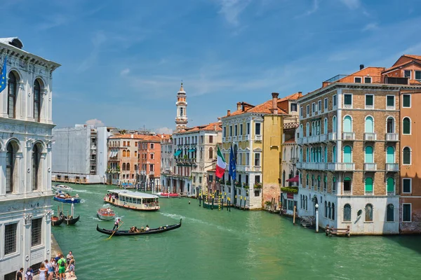Venecia Italia Julio 2019 Gran Canal Con Barcos Góndolas Venecia — Foto de Stock