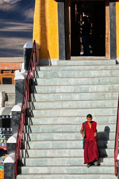 Thiksey India September 2012 Tibetan Buddhist Monk Thikse Thiksey Gompa — Stock Photo, Image