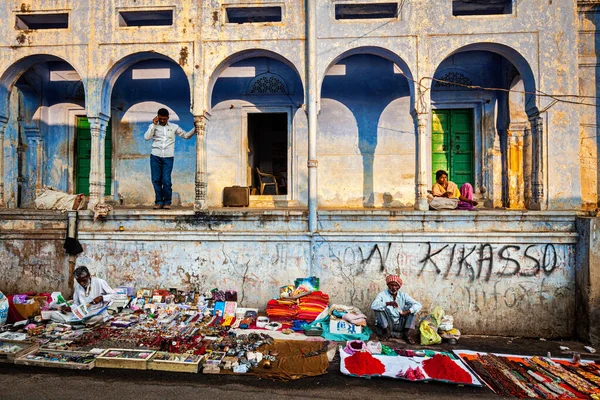 プシュカル インド 2012年11月21日 プシュカルの街のインドの屋台 プシュカルラジャスタンインド — ストック写真
