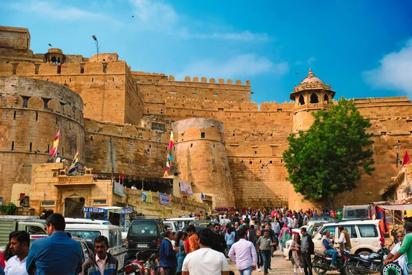 Jaisalmer Indie Listopada 2019 Tłum Turystów Słynnej Atrakcji Turystycznej Rajasthan — Zdjęcie stockowe