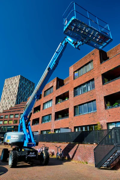Rotterdam Paesi Bassi Maggio 2017 Telescopic Boom Lift Gunco Street — Foto Stock