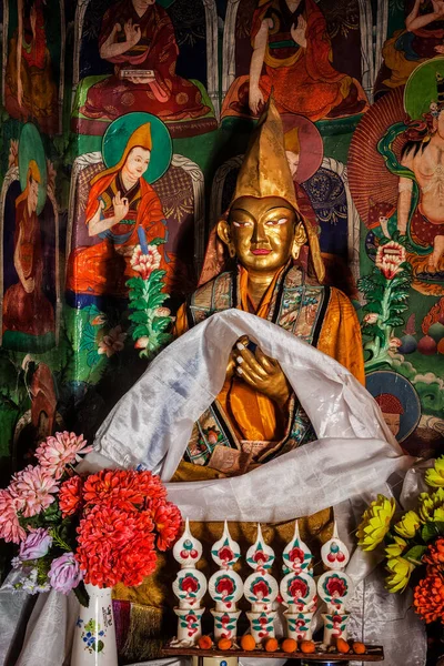 Likir Índia Setembro 2012 Estátua Tsongkhapa Fundador Escola Gelugpa Likir — Fotografia de Stock