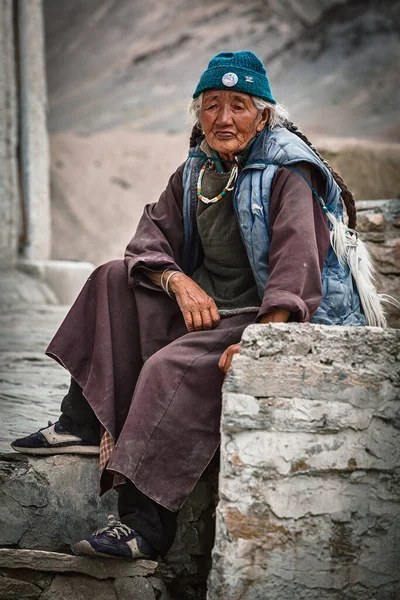 Lamayuru India Szeptember 2011 Egy Idős Tibeti Lamayuru Gompa Közelében — Stock Fotó